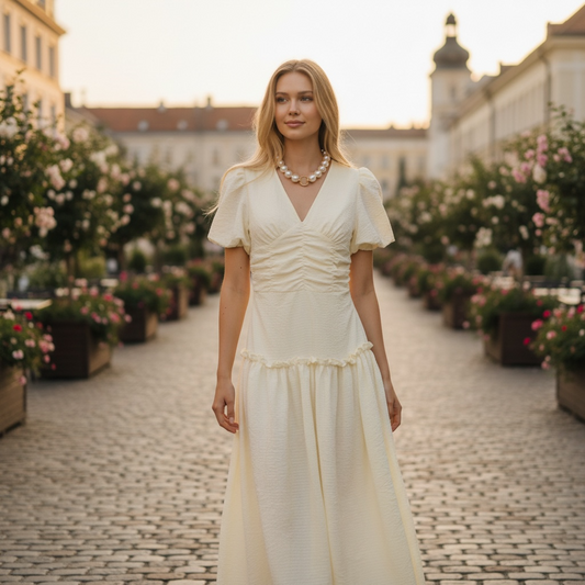 Puff Sleeve Midi Dress